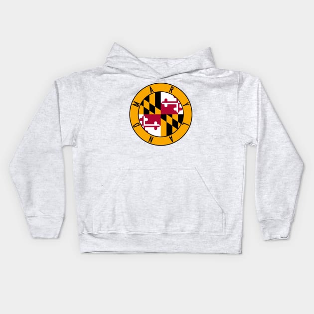 Maryland Flag Decal Kids Hoodie by zsonn